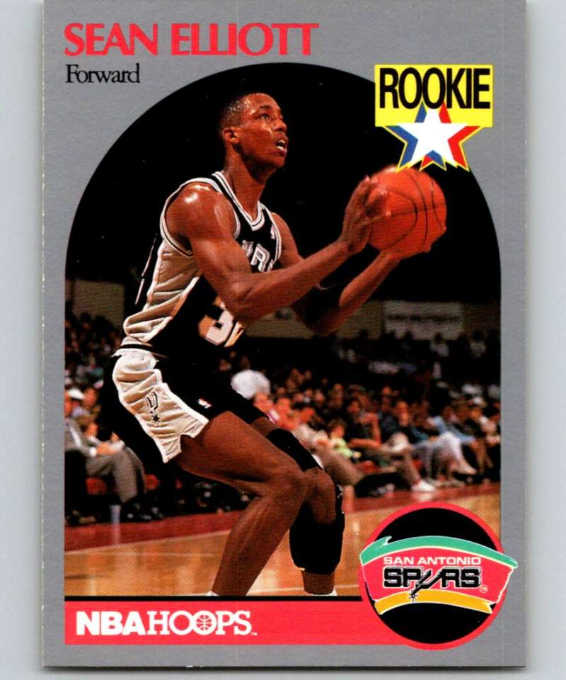 1990-91 Hopps Basketball #267 Sean Elliott RC Rookie San Antonio Spurs Image 1