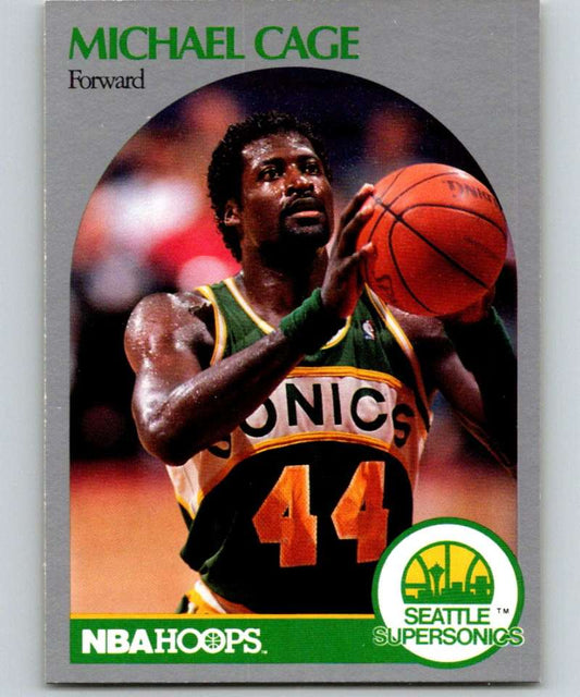 1990-91 Hopps Basketball #275 Michael Cage UER  Seattle SuperSonics  Image 1
