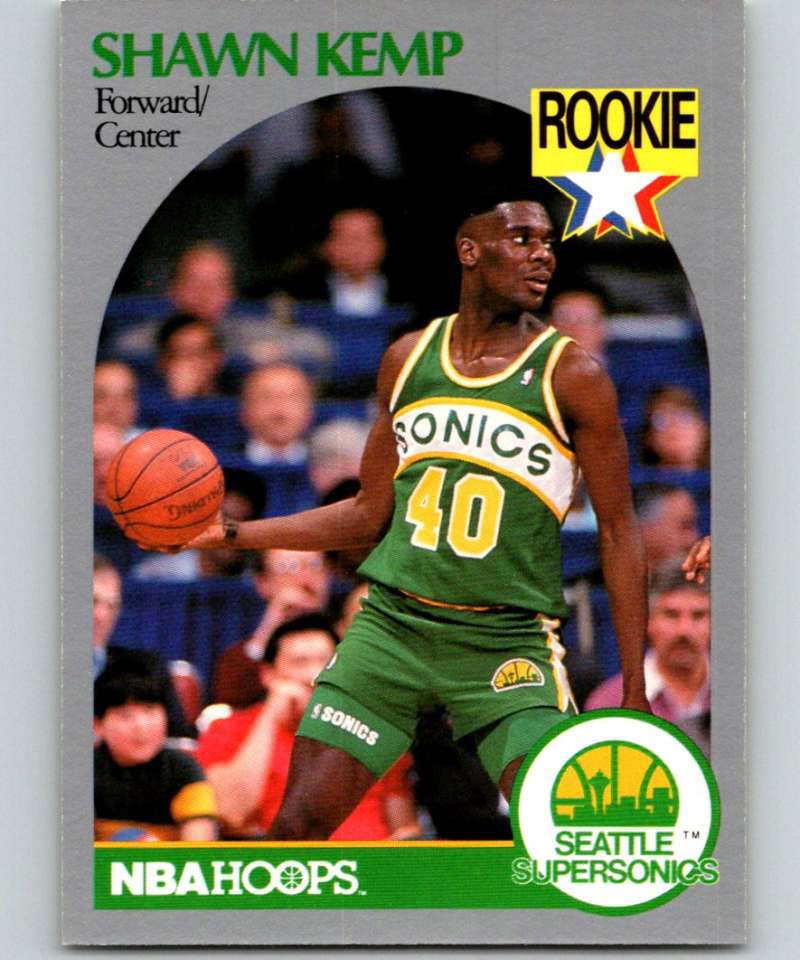 1990-91 Hopps Basketball #279 Shawn Kemp RC Rookie Seattle SuperSonics Image 1