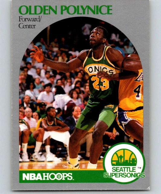 1990-91 Hopps Basketball #283 Olden Polynice  Seattle SuperSonics  Image 1