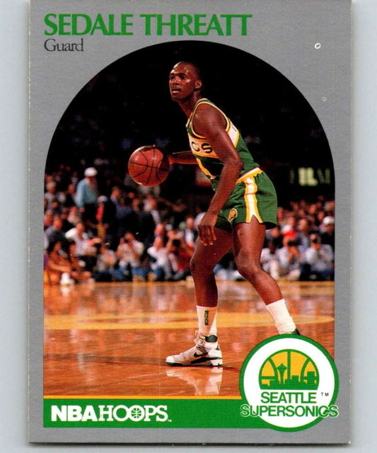 1990-91 Hopps Basketball #284 Sedale Threatt  Seattle SuperSonics  Image 1