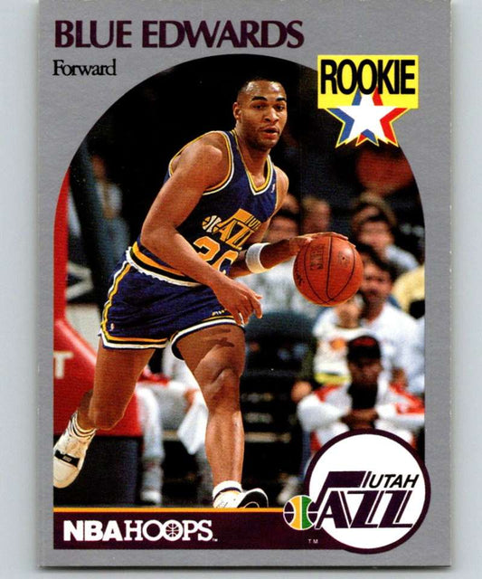 1990-91 Hopps Basketball #288 Blue Edwards  RC Rookie Utah Jazz  Image 1