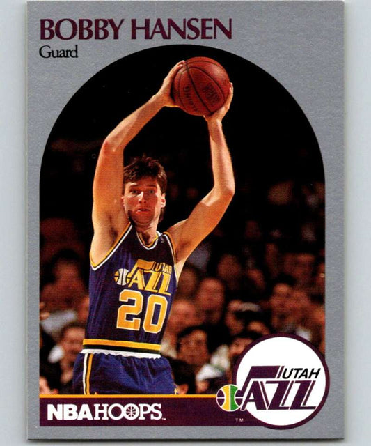 1990-91 Hopps Basketball #290 Bobby Hansen  SP Utah Jazz  Image 1