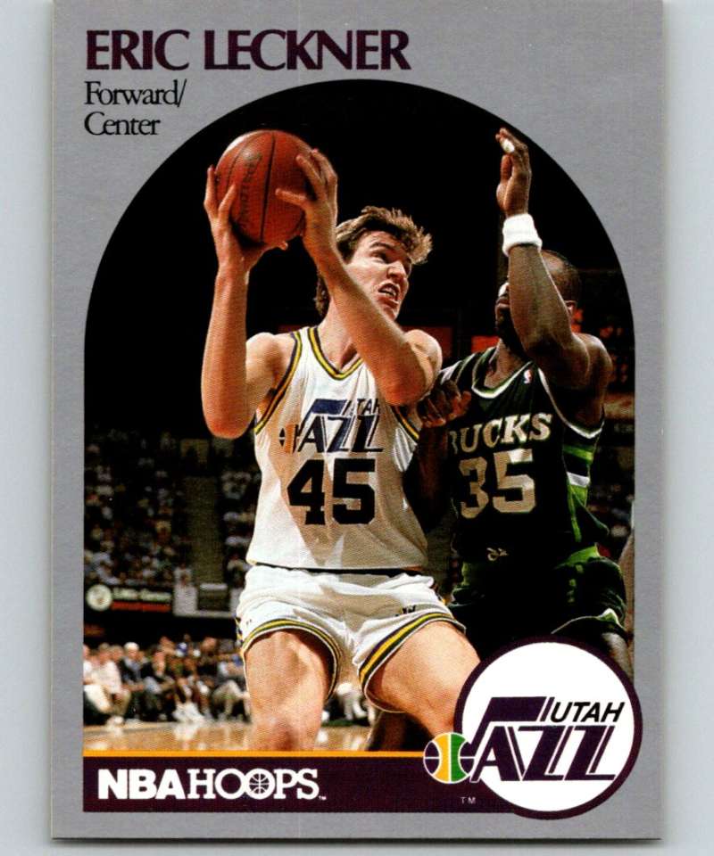 1990-91 Hopps Basketball #291 Eric Leckner SP Utah Jazz Image 1