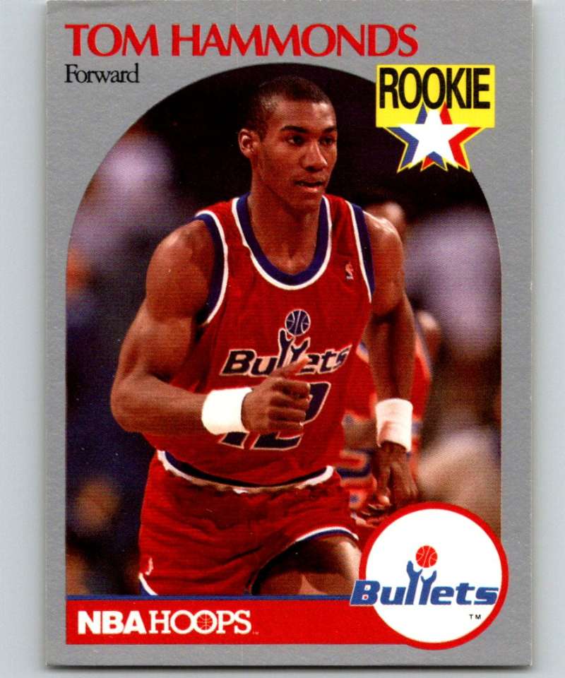 1990-91 Hopps Basketball #298 Tom Hammonds RC Rookie Washington Bullets Image 1