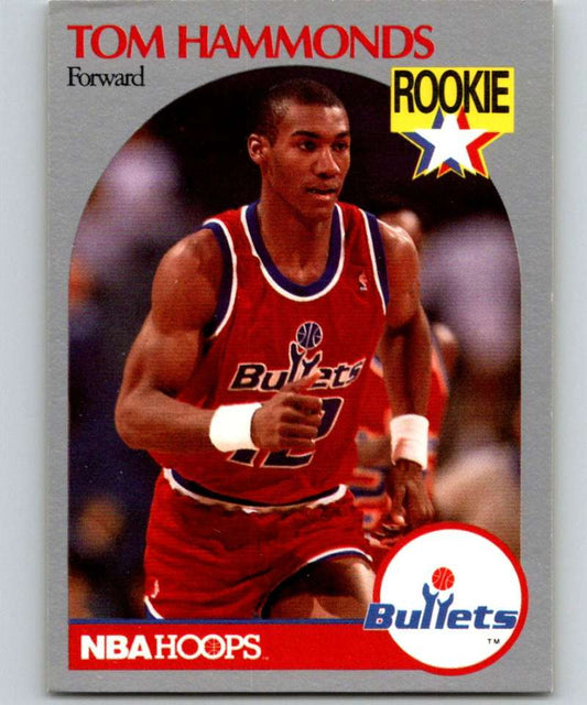 1990-91 Hopps Basketball #298 Tom Hammonds RC Rookie Washington Bullets  Image 1