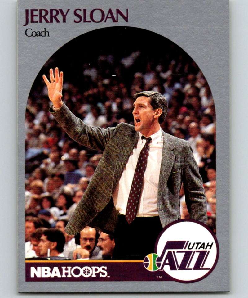 1990-91 Hopps Basketball #330 Jerry Sloan CO Utah Jazz Image 1