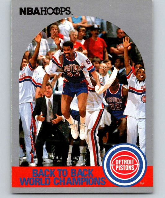 1990-91 Hopps Basketball #342 Pistons Back to Back UER  Detroit Pistons  Image 1