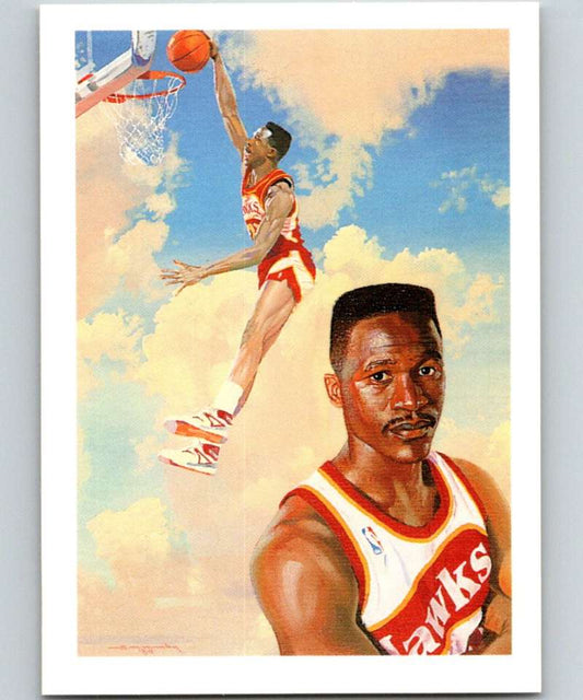 1990-91 Hopps Basketball #355 Dominique Wilkins TC  Atlanta Hawks  Image 1