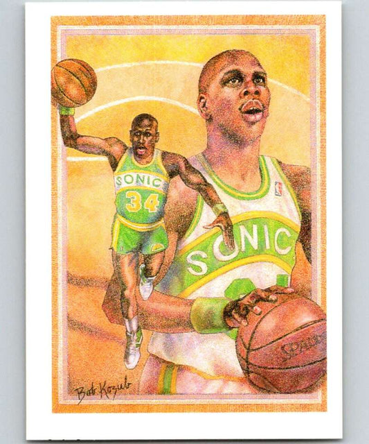 1990-91 Hopps Basketball #379 Xavier McDaniel TC  Seattle SuperSonics  Image 1