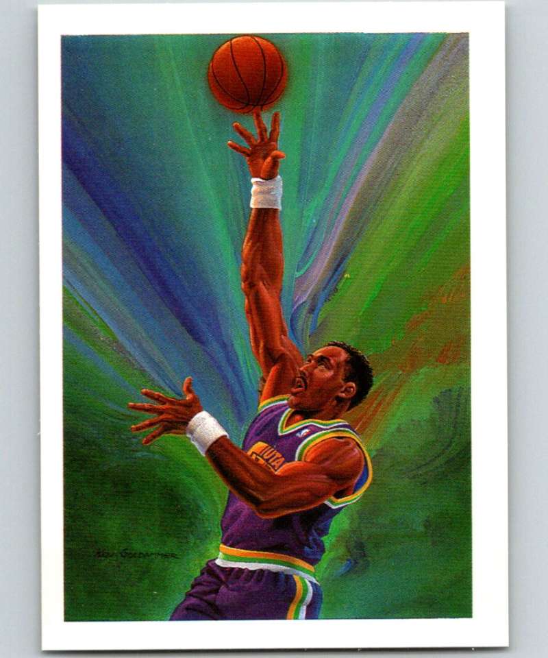 1990-91 Hopps Basketball #380 Karl Malone TC Utah Jazz Image 1