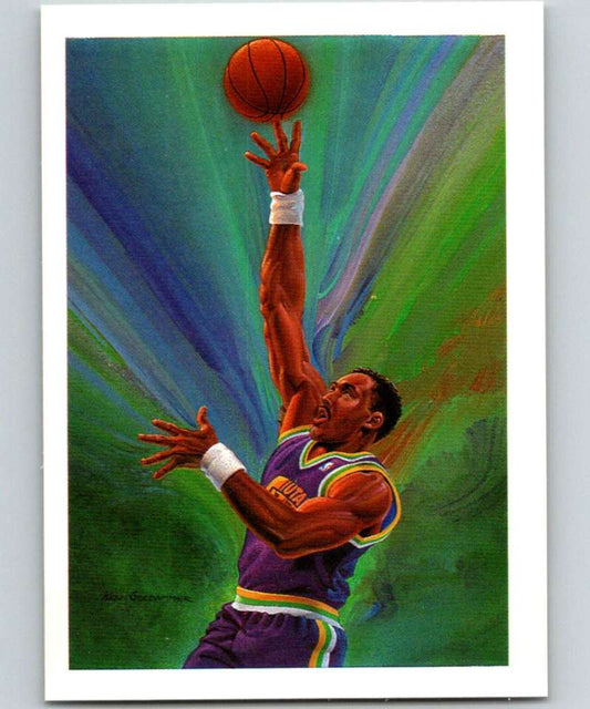 1990-91 Hopps Basketball #380 Karl Malone TC  Utah Jazz  Image 1