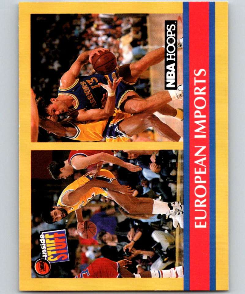 1990-91 Hopps Basketball #384 Vlade Divac/Sarunas Marciulionis Lakers/Warriors Image 1