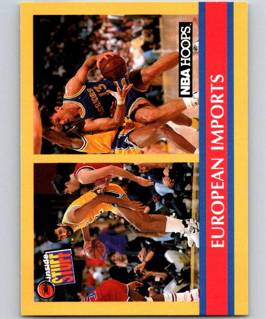 1990-91 Hopps Basketball #384 Vlade Divac/Sarunas Marciulionis  Lakers/Warriors  Image 1