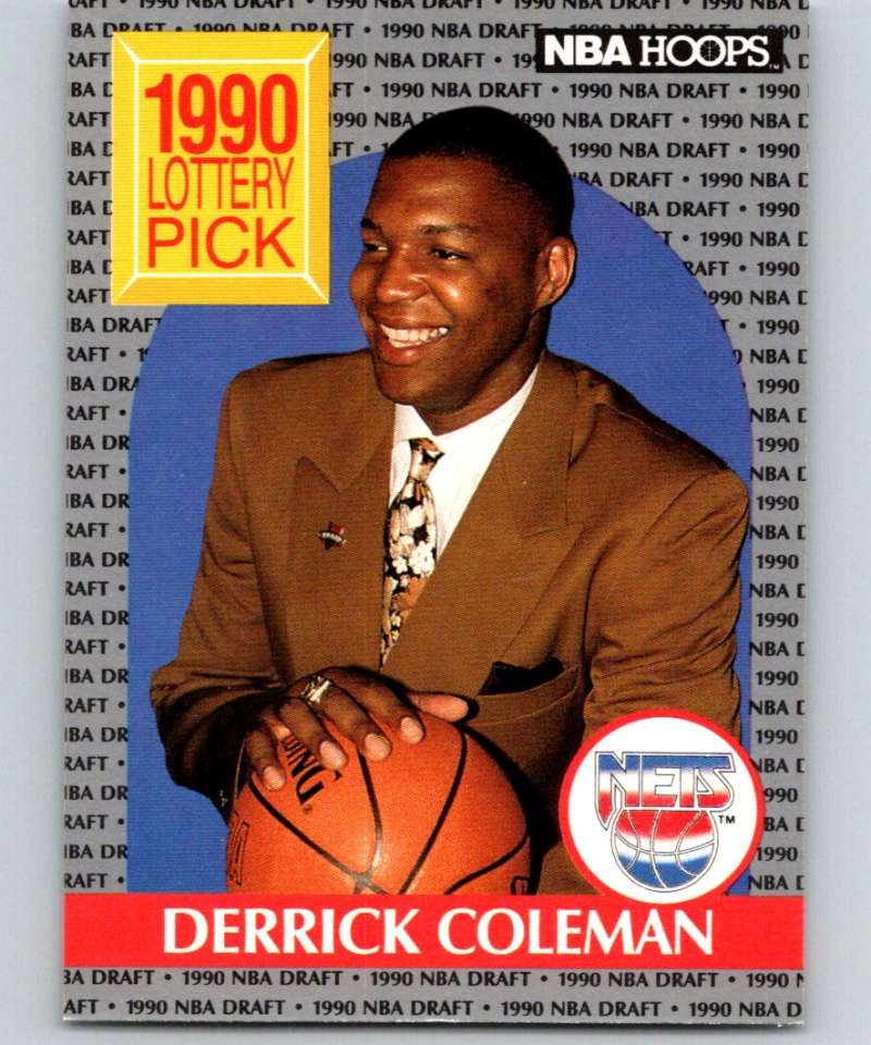 1990-91 Hopps Basketball #390 Derrick Coleman RC Rookie New Jersey Nets Image 1