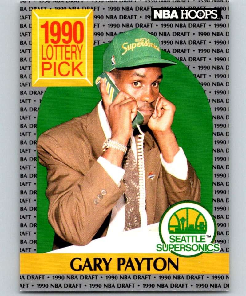 1990-91 Hopps Basketball #391 Gary Payton RC Rookie Seattle SuperSonics Image 1
