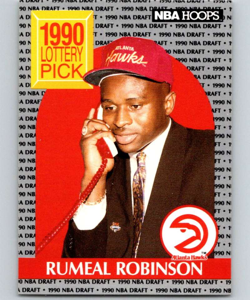 1990-91 Hopps Basketball #399 Rumeal Robinson RC Rookie Atlanta Hawks Image 1