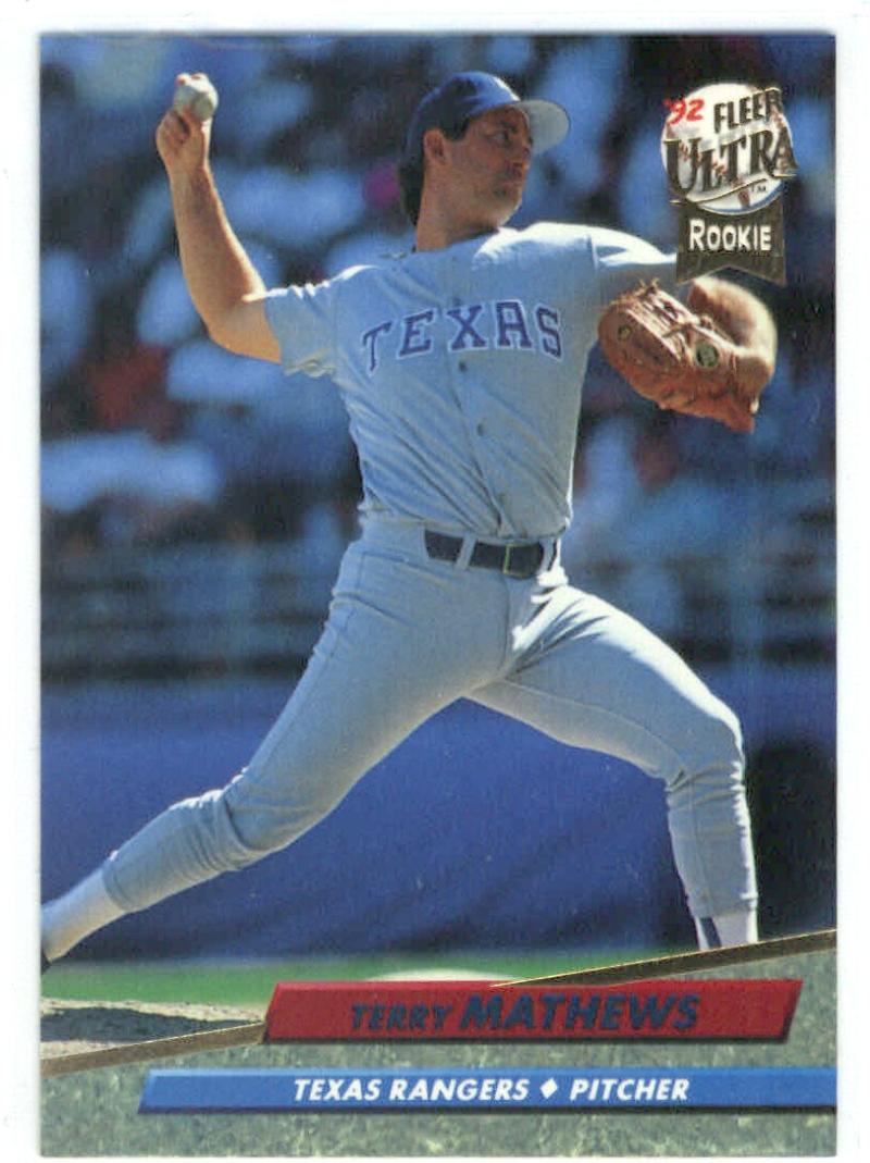 1992 Fleer Ultra Baseball #135 Terry Mathews RC Rookie Texas Rangers Image 1