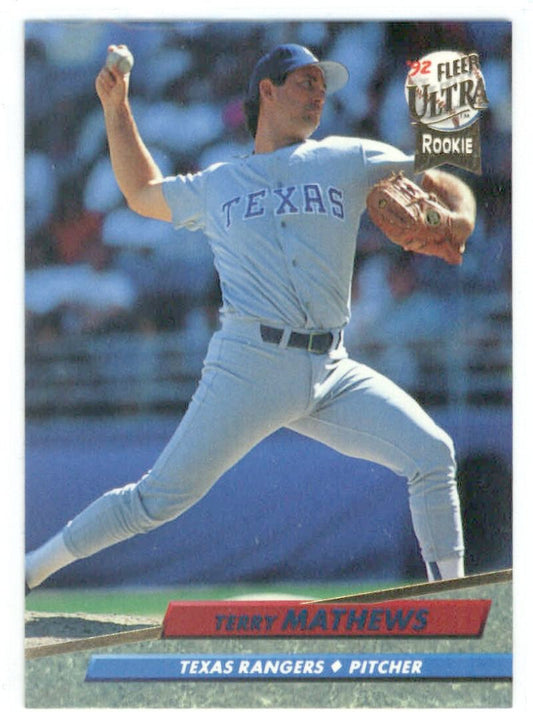 1992 Fleer Ultra Baseball #135 Terry Mathews  RC Rookie Texas Rangers  Image 1