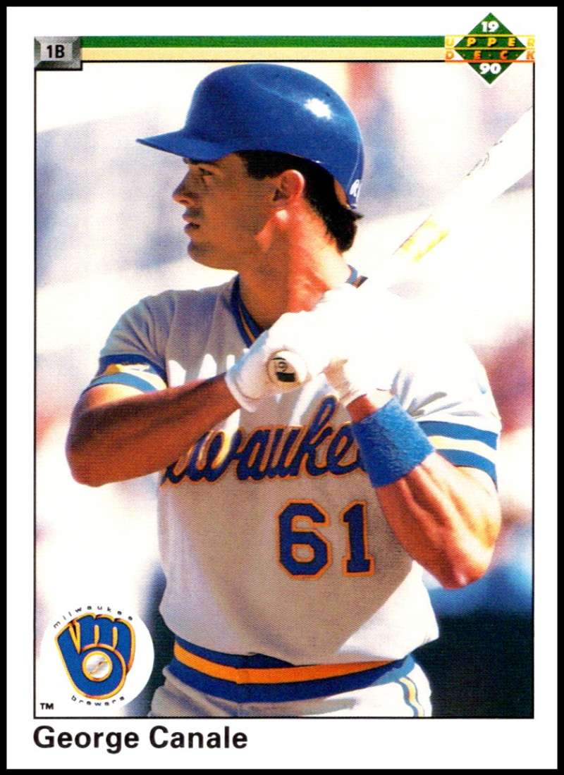 1990 Upper Deck Baseball #59 George Canale  RC Rookie Milwaukee Brewers  Image 1