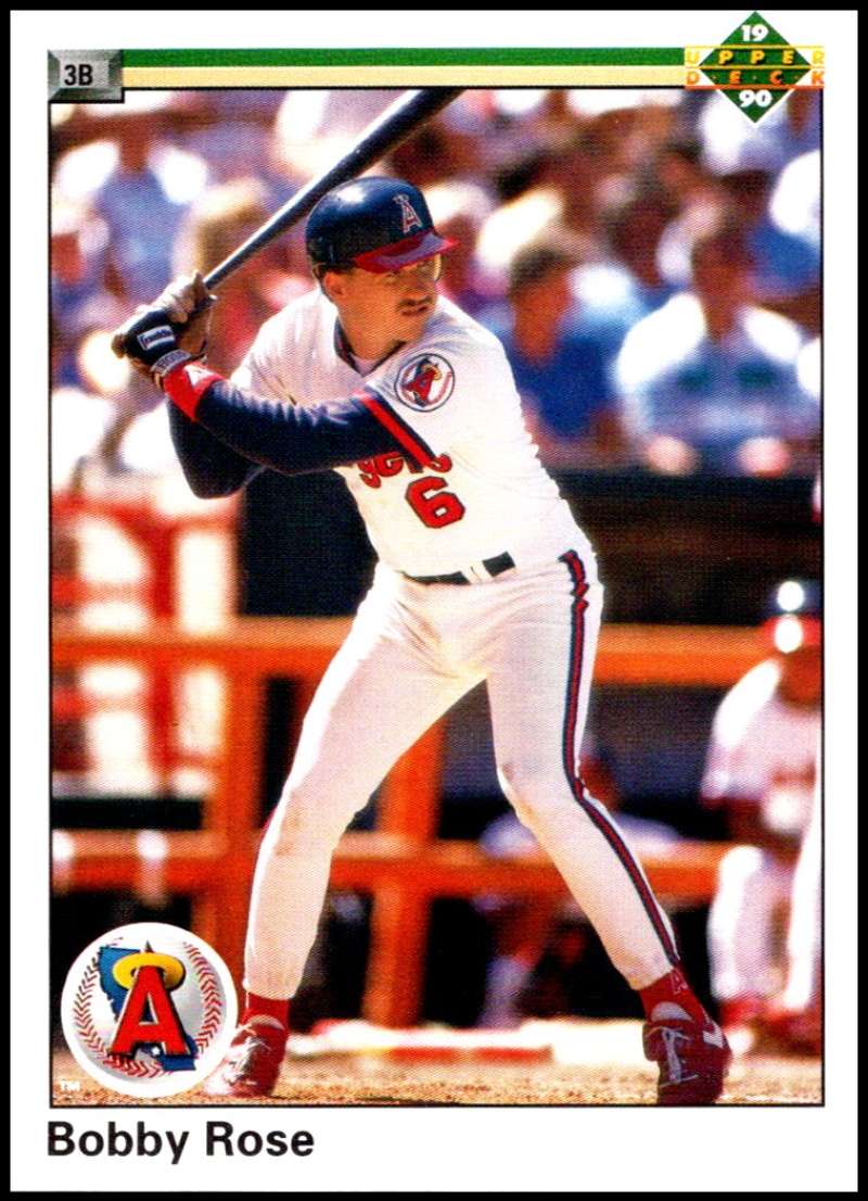 1990 Upper Deck Baseball #77 Bobby Rose UER California Angels Image 1