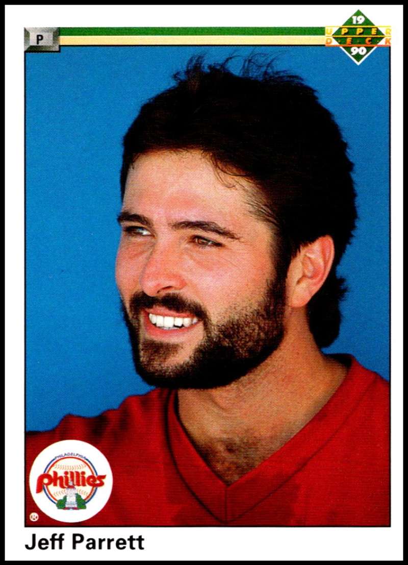 1990 Upper Deck Baseball #92 Jeff Parrett Philadelphia Phillies Image 1