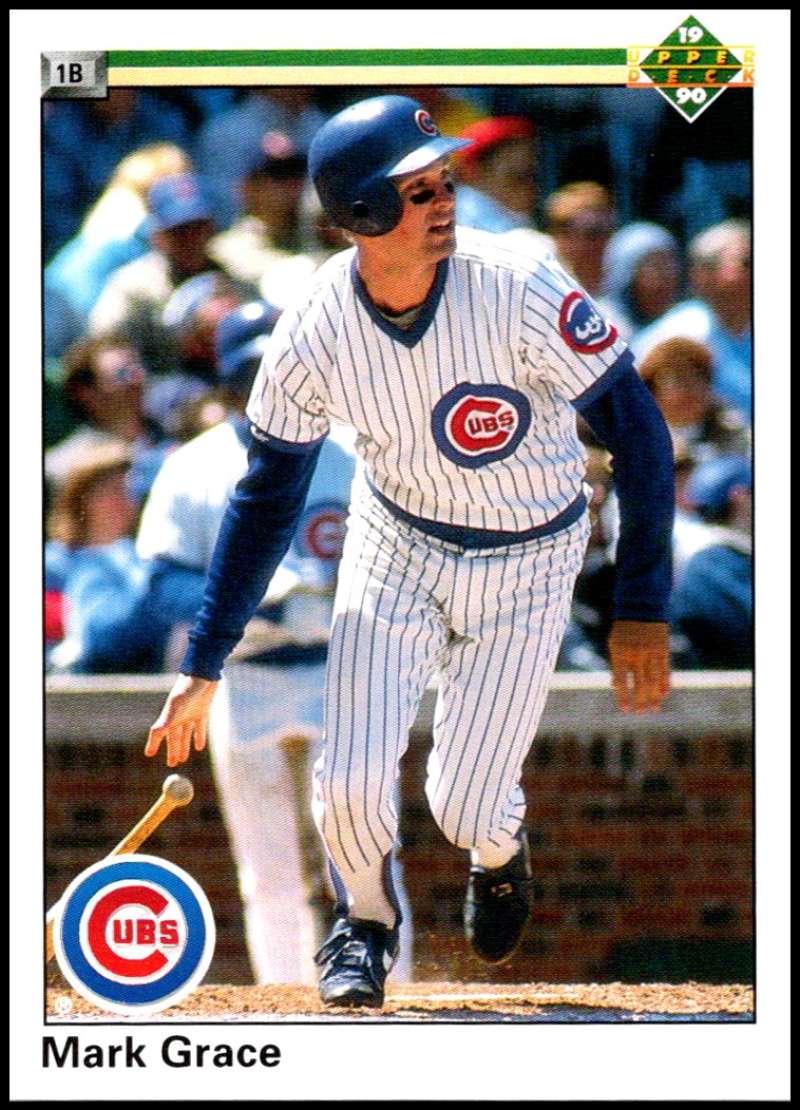 1990 Upper Deck Baseball #128 Mark Grace Chicago Cubs Image 1