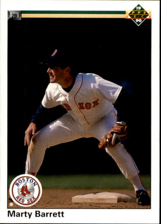1990 Upper Deck Baseball #133 Marty Barrett  Boston Red Sox  Image 1