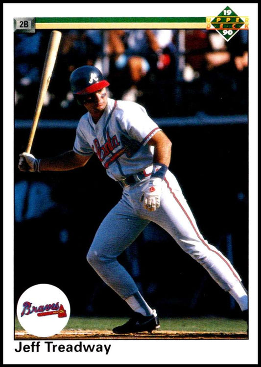 1990 Upper Deck Baseball #141 Jeff Treadway  Atlanta Braves  Image 1