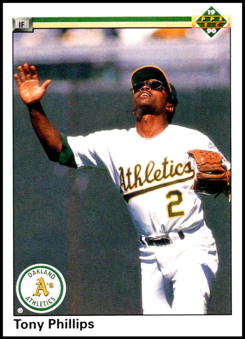 1990 Upper Deck Baseball #154 Tony Phillips Oakland Athletics Image 1