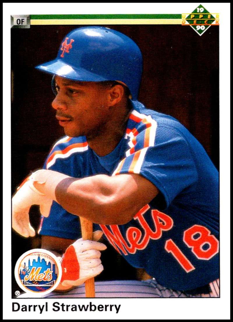 1990 Upper Deck Baseball #182 Darryl Strawberry New York Mets Image 1