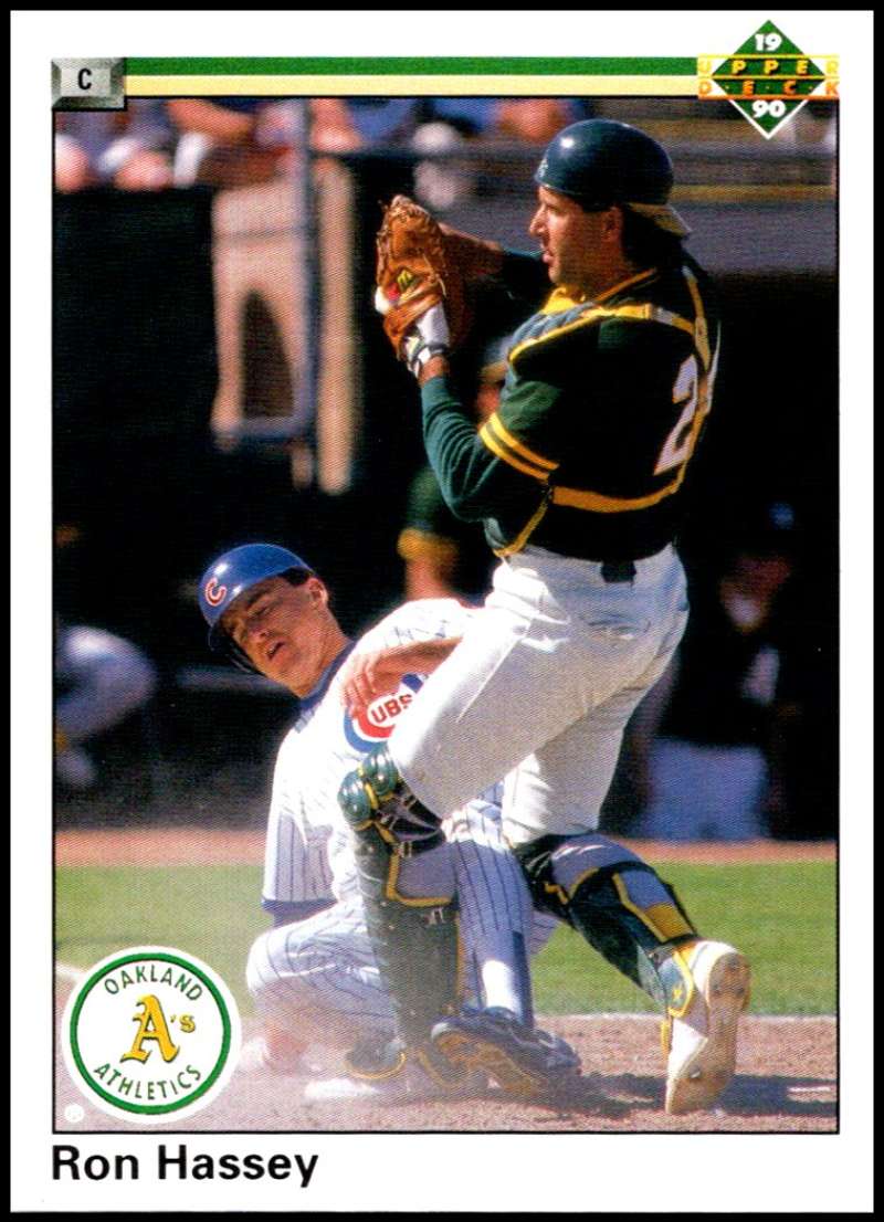 1990 Upper Deck Baseball #195 Ron Hassey Oakland Athletics Image 1