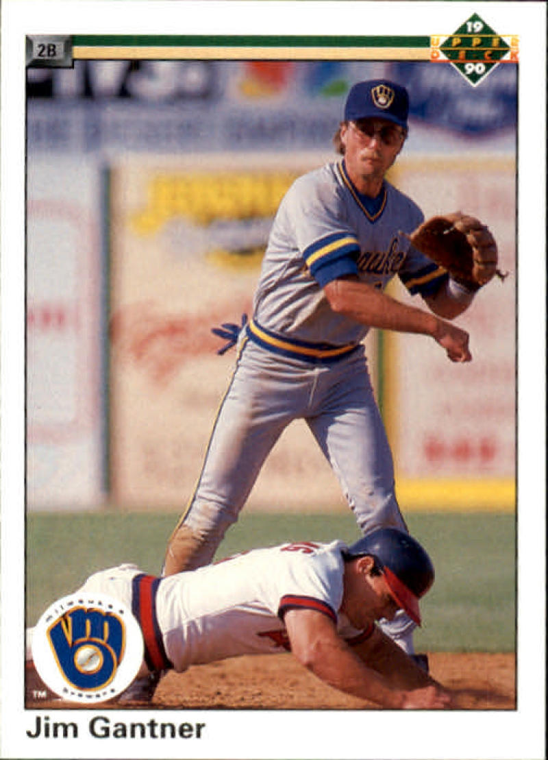 1990 Upper Deck Baseball #218 Jim Gantner Milwaukee Brewers Image 1