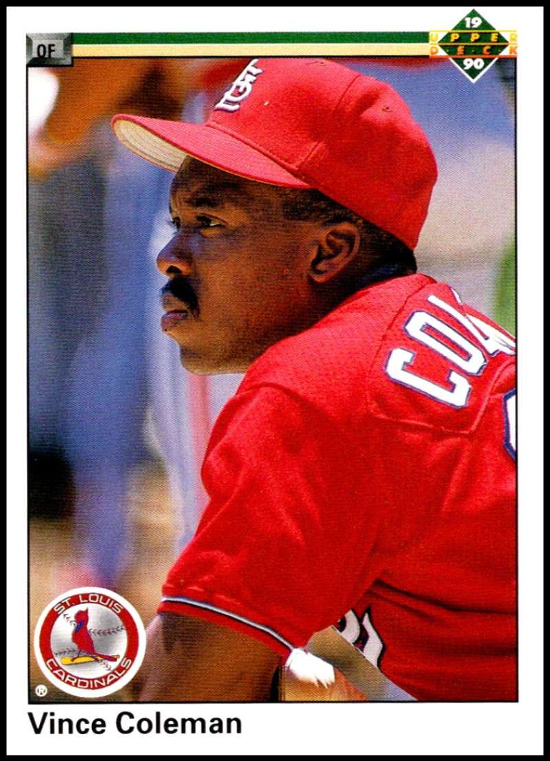 1990 Upper Deck Baseball #223 Vince Coleman St. Louis Cardinals Image 1