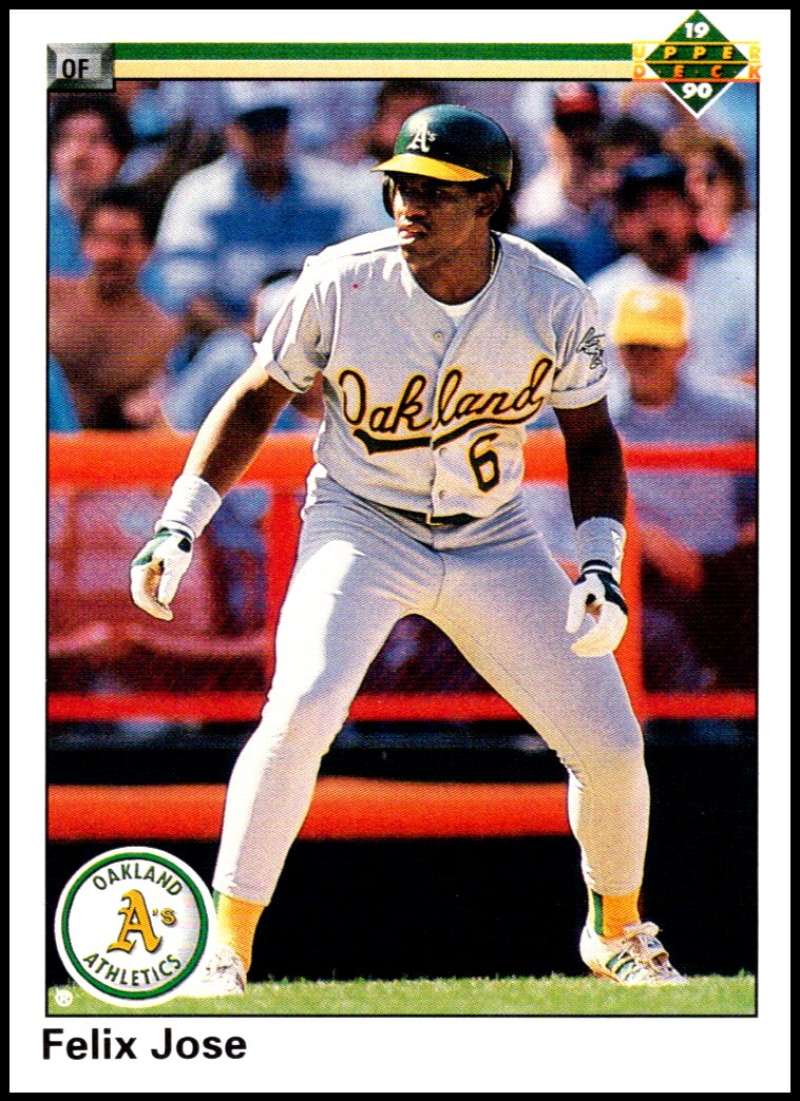 1990 Upper Deck Baseball #228 Felix Jose Oakland Athletics Image 1