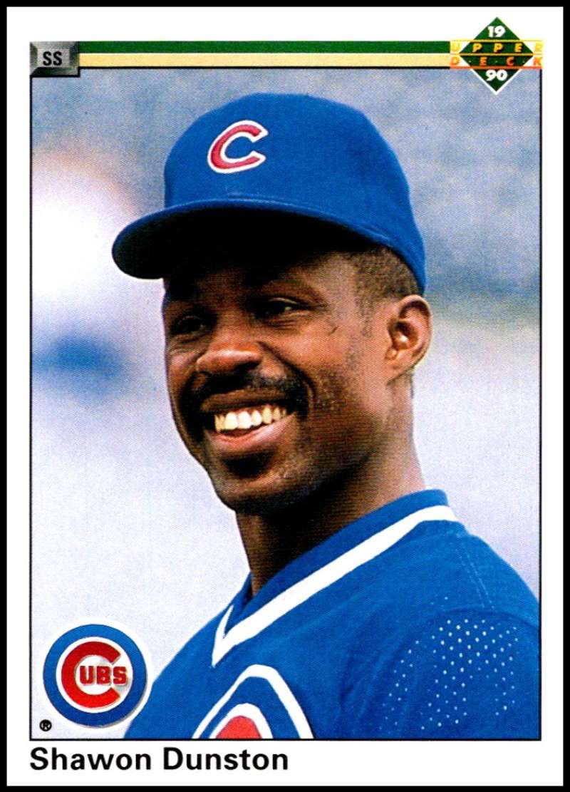 1990 Upper Deck Baseball #231 Shawon Dunston UER Chicago Cubs Image 1