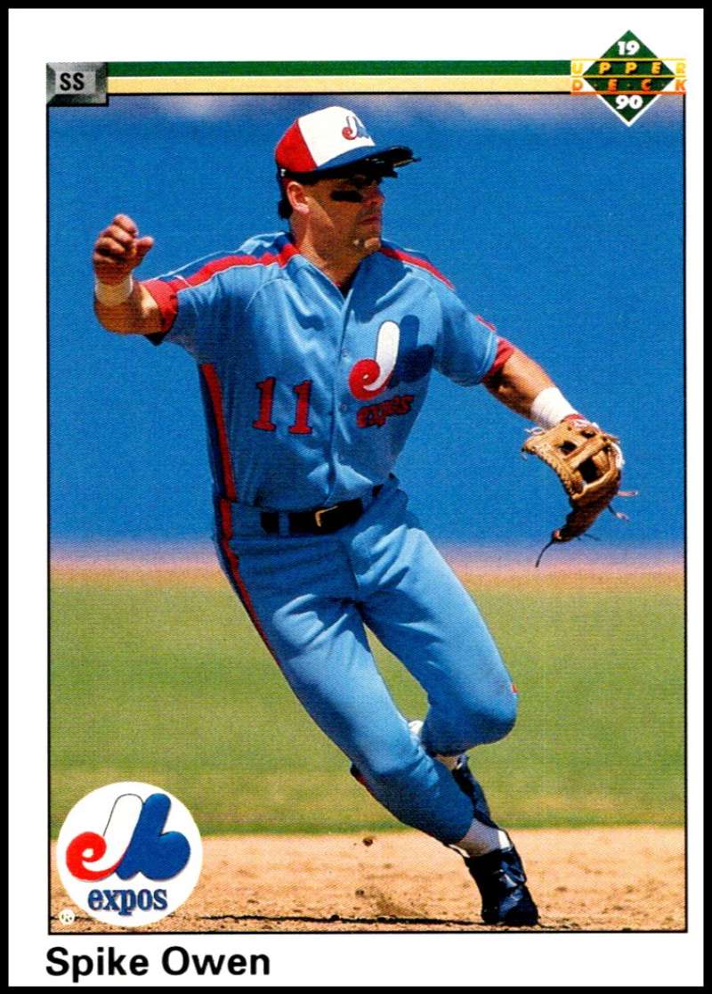 1990 Upper Deck Baseball #291 Spike Owen Montreal Expos Image 1