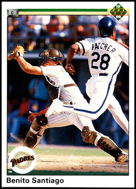 1990 Upper Deck Baseball #325 Benito Santiago UER  San Diego Padres  Image 1