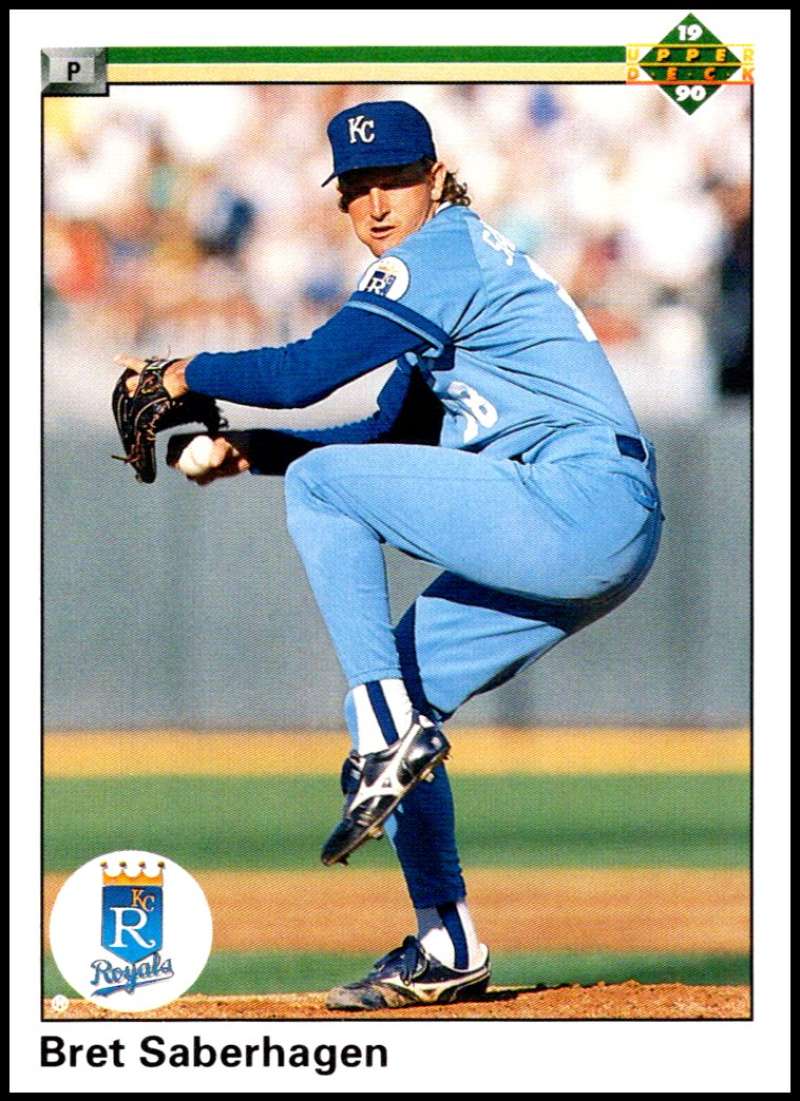 1990 Upper Deck Baseball #326 Bret Saberhagen UER Kansas City Royals Image 1