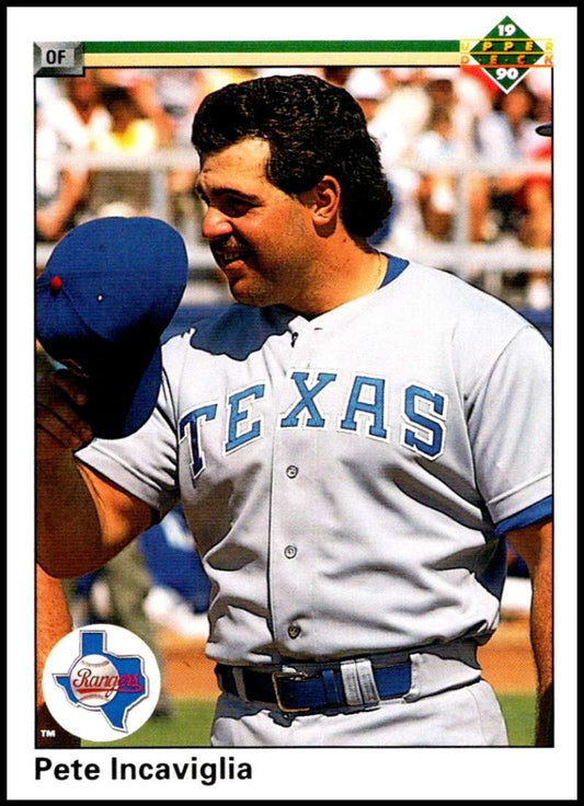 1990 Upper Deck Baseball #333 Pete Incaviglia  Texas Rangers  Image 1