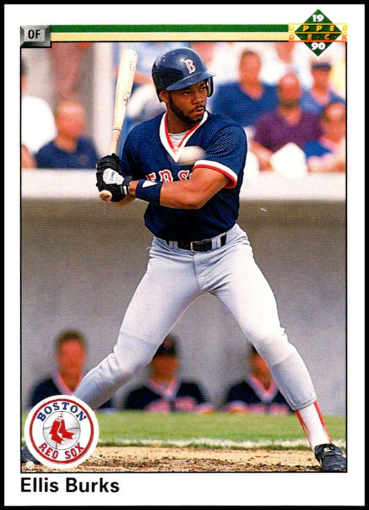 1990 Upper Deck Baseball #343 Ellis Burks  Boston Red Sox  Image 1
