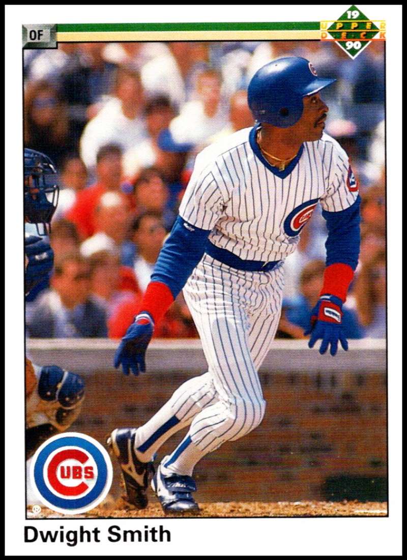 1990 Upper Deck Baseball #376 Dwight Smith Chicago Cubs Image 1