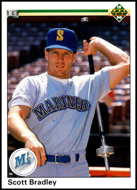 1990 Upper Deck Baseball #383 Scott Bradley  Seattle Mariners  Image 1