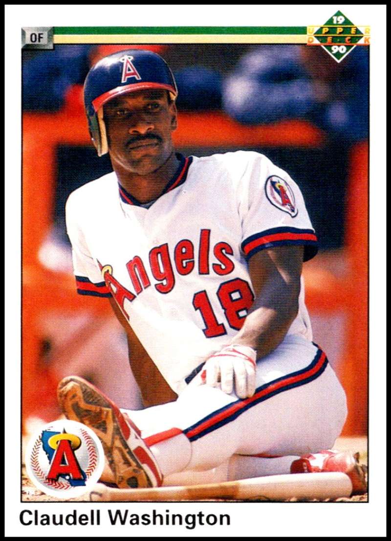 1990 Upper Deck Baseball #395 Claudell Washington California Angels Image 1