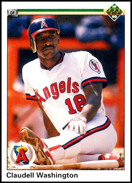 1990 Upper Deck Baseball #395 Claudell Washington  California Angels  Image 1