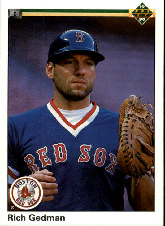 1990 Upper Deck Baseball #402 Rich Gedman  Boston Red Sox  Image 1