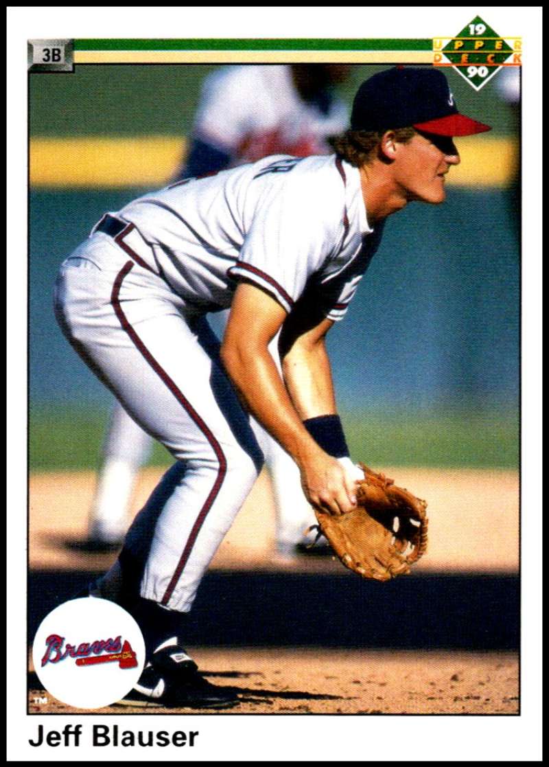 1990 Upper Deck Baseball #406 Jeff Blauser Atlanta Braves Image 1