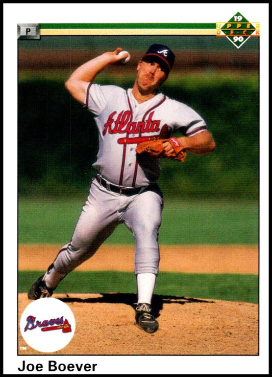 1990 Upper Deck Baseball #408 Joe Boever UER  Atlanta Braves  Image 1