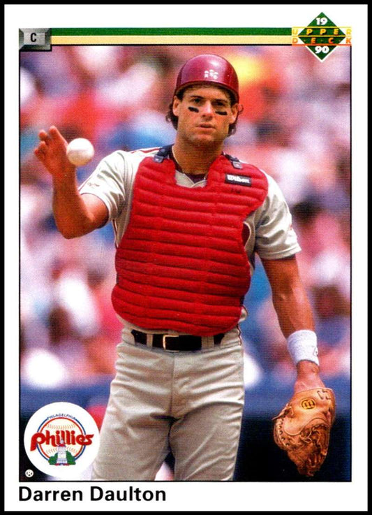 1990 Upper Deck Baseball #418 Darren Daulton  Philadelphia Phillies  Image 1