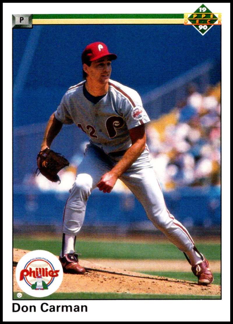 1990 Upper Deck Baseball #420 Don Carman Philadelphia Phillies Image 1